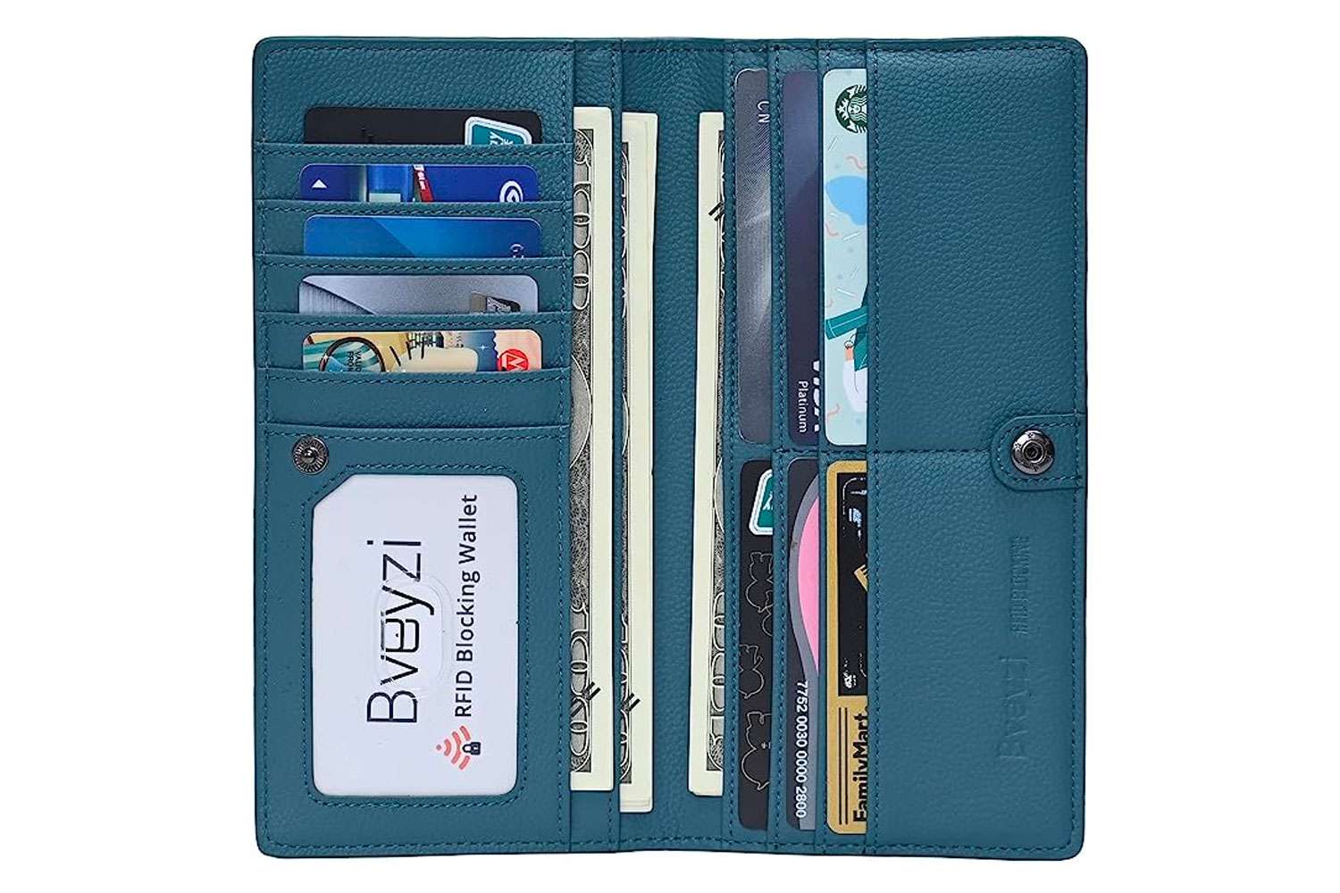 thumbnail image 2 of Small RFID Blocking Credit Card Holder For Women - Mini Zipper Wallet With Coin Pocket 2 of 13
